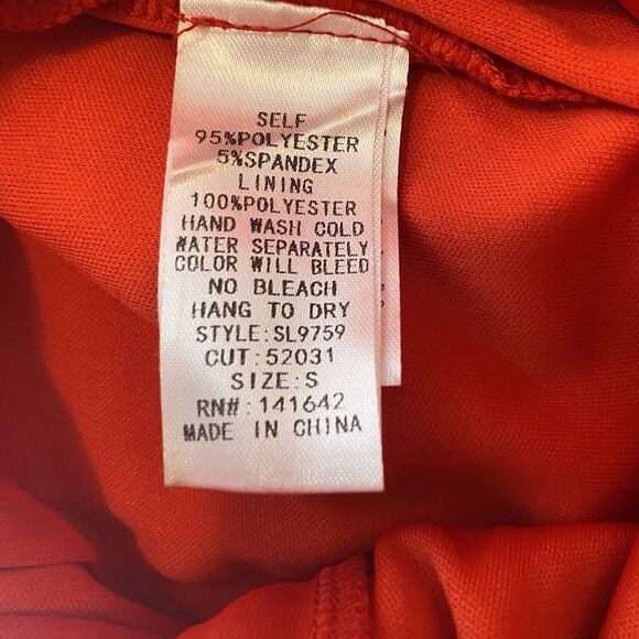 She + Sky Strapless Romper Sz S Red Lined Pockets Shorts Fitted Pinup Rockabilly - Picture 9 of 10